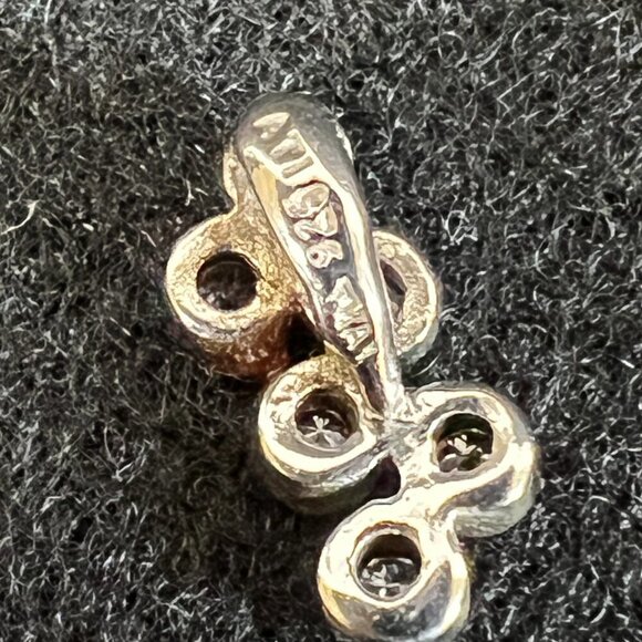 Vintage Sterling Silver and Rhinestone Pendant Charm 925 Silver - Picture 4 of 6